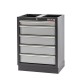 Werkbank set met hardhouten werkblad, werkplaatskast en 5 laden blok - 136 x 46 x 94,6 cm.