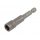 Dop bit adapter 1/4" sleutelwijdte 10 mm. lengte 65 mm. - magnetische adapter voor boormachine
