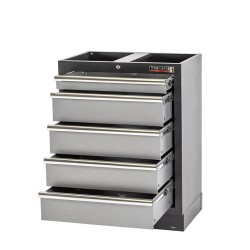 Werkplaatskast met vier laden / werkbank met hardhouten werkblad - 68 x 46 x 94,8  cm