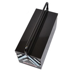 Gereedschapskist zwart, gevuld met 86 delen gereedschap in foam inleg