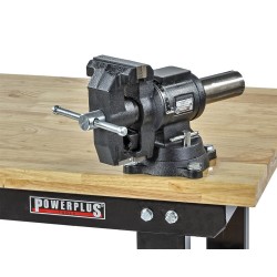 Multifunctionele bankschroef 100 mm. draaibare uitvoering met aambeeld