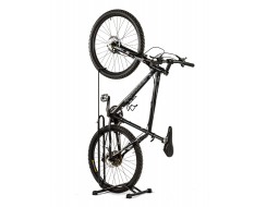 Drie in een fietsstandaard – fiets opbergen – fietsopbergsysteem voor racefiets en mountainbike.