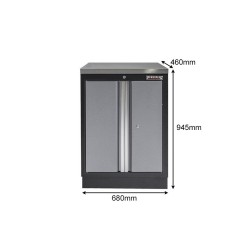 Werkplaatskast met vier laden / werkbank met metaal omkleed werkblad - 68 x 46 x 94,8  cm