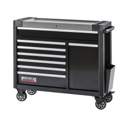 Gereedschapswagen zwart 7 laden + lade met magazijnbakjes - 110 x 48 x 101 cm Gereedschapswagen zwart 7 laden + lade met magazijnbakjes - 110 x 48 x 101 cm