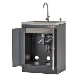 Werkplaatskast met 2 deuren incl. RVS  wasbak en kraan 68 x 46 x 95 cm