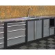 Werkplaatskast met 2 deuren incl. RVS wasbak en RVS kraan 68 x 46 x 95 cm