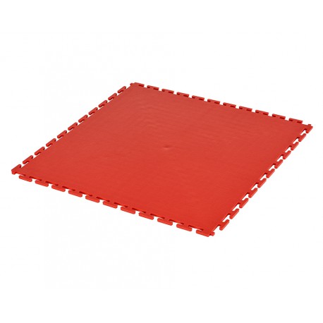 PVC kliktegel rood 500 x 500 x 6 mm. Vloertegel voor industrieel gebruik - hamerslag anti slip profiel