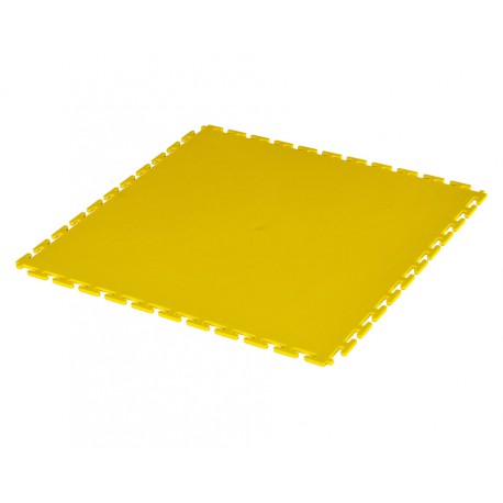 PVC kliktegel geel 500 x 500 x 6 mm. Vloertegel voor industrieel gebruik - hamerslag anti slip profiel
