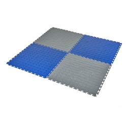 PVC kliktegel grijs 500 x 500 x 7 mm. - Industriële werkplaatstegel met ronde noppen
