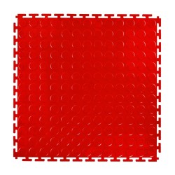 PVC kliktegel rood 500 x 500 x 7 mm. - Industriële werkplaatstegel met ronde noppen