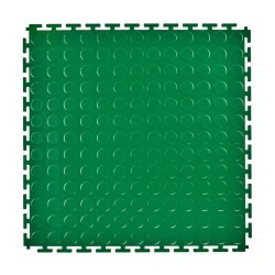 PVC kliktegel groen 500 x 500 x 7 mm. - Industriële werkplaatstegel met ronde noppen