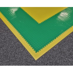 PVC kliktegel groen 500 x 500 x 7 mm. - Industriële werkplaatstegel met ronde noppen