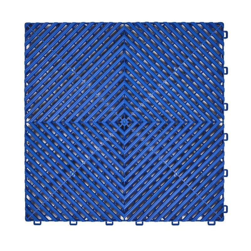 Open kliktegel blauw 400 x 400 x 18 mm. - harde kunststof tegel met open structuur Open kliktegel blauw 400 x 400 x 18 mm. - harde kunststof tegel met open structuur