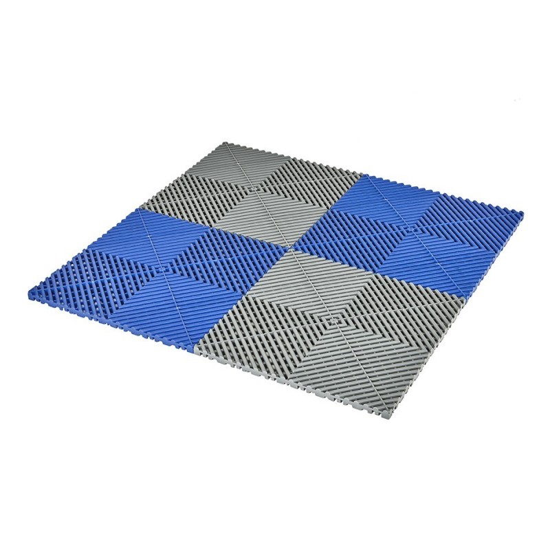 Open kliktegel blauw 400 x 400 x 18 mm. - harde kunststof tegel met open structuur Open kliktegel blauw 400 x 400 x 18 mm. - harde kunststof tegel met open structuur