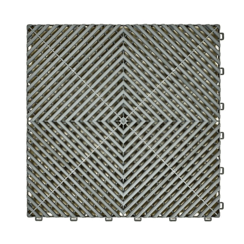 Open kliktegel grijs 400 x 400 x 18 mm. - harde kunststof tegel met open structuur Open kliktegel grijs 400 x 400 x 18 mm. - harde kunststof tegel met open structuur