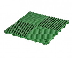 Open kliktegel groen 400 x 400 x 18 mm. - harde kunststof tegel met open structuur