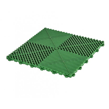 Open kliktegel groen 400 x 400 x 18 mm. - harde kunststof tegel met open structuur