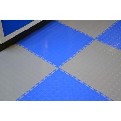 PVC kliktegel grijs 500 x 500 x 7 mm. - Industriële werkplaatstegel met ronde noppen