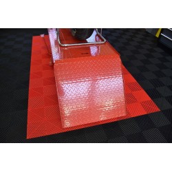 Open kliktegel rood 400 x 400 x 18 mm. - harde kunststof tegel met open structuur