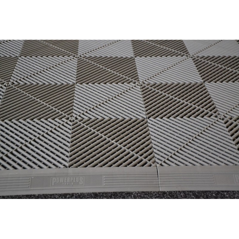 Open kliktegel grijs 400 x 400 x 18 mm. - harde kunststof tegel met open structuur Open kliktegel grijs 400 x 400 x 18 mm. - harde kunststof tegel met open structuur