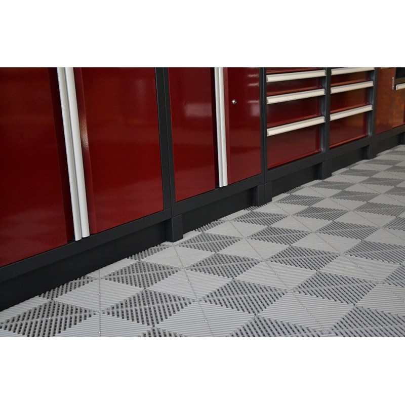 Open kliktegel grijs 400 x 400 x 18 mm. - harde kunststof tegel met open structuur Open kliktegel grijs 400 x 400 x 18 mm. - harde kunststof tegel met open structuur