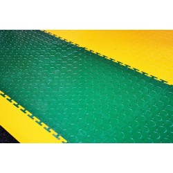 PVC kliktegel groen 500 x 500 x 7 mm. - Industriële werkplaatstegel met ronde noppen