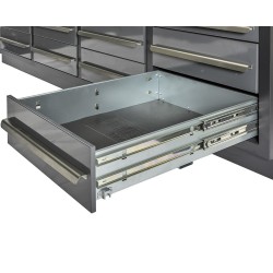 Professionele werkbank – montagetafel 215 x 70 x 95 cm. met 24 laden