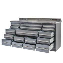 Professionele werkbank – montagetafel 183 x 70 x 95 cm. met 17 laden Professionele werkbank – montagetafel 183 x 70 x 95 cm. met 17 laden