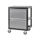 Verrijdbare trolley grijs / antraciet 646 x 458 x 865 mm. met gesloten voorkant