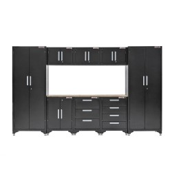 Negendelige set wandkasten voor bijkeuken, opbergruimte en schuur