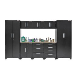 Negendelige set wandkasten voor bijkeuken, opbergruimte en schuur