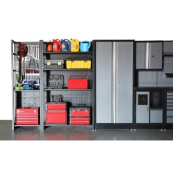 Magazijnstelling grijs antraciet - 120 x 46 x 200 cm met gereedschapsbordprofiel