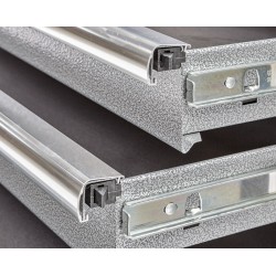 Werkplaatskast / werkbank met 7 laden + draaideurkast met metaal omkleed werkblad - 136 x 46 x 94,8 cm