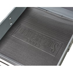 Professionele werkbank – montagetafel 215 x 70 x 95 cm. met 12 laden, 2 gereedschapskasten en hardhouten werkblad