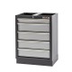 Werkbank set met MDF werkblad met RVS plaat omkleed - 6 laden - 204 x 46 x 94,6 cm. Werkbank met laden - ladenblok