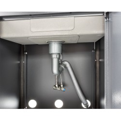 Werkbank set met MDF werkblad met RVS plaat omkleed - 6 laden - 204 x 46 x 94,6 cm. Werkbank met laden - ladenblok