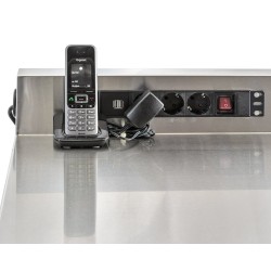 Power frame (inbouw) met 3 stopcontacten, 2 usb oplaadpoorten en kabel met stekker