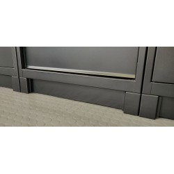 Complete werkplaatsinrichting mat zwart, werkbank + RVS blad, gereedschapskast, 12 laden, 379,5 x 200 cm