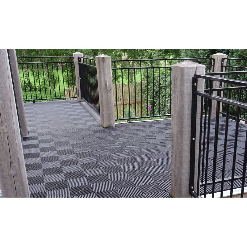 Open kliktegel blauw 400 x 400 x 18 mm. - harde kunststof tegel met open structuur Open kliktegel blauw 400 x 400 x 18 mm. - harde kunststof tegel met open structuur