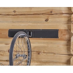 Metalen strip 60 cm met twee fiets ophanghaken - fiets ophangen verticaal aan voorwiel Metalen strip 60 cm met twee fiets ophanghaken - fiets ophangen verticaal aan voorwiel