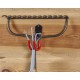 Dubbele wandhaak – ophangbeugel van metaal 4 x 10 x 14 cm. licht gebogen.- ovaal