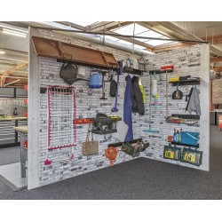 Uitgebreid opbergsysteem - tuingereedschap ophangen - opbergen - opbergsysteem - ophangsysteem  aan de muur