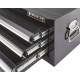 Werkbank grijs 150 cm met hardhouten blad + gereedschapskist zwart en gereedschapsbord