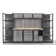 Complete Werkplaatsinrichting, Werkbank set, gereedschapskast, Magazijnstelling, 3 x hangkast, 5 laden, 342 x 200 cm