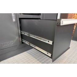 Werkplaatskast zwart met afvalbak 72 x 57 x 90 cm