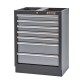 Werkbank set met hardhouten werkblad, gereedschapskast, gereedschapsbord, bovenkasten - 19 laden - 272 x 46 x 94,5 / 199,5 cm