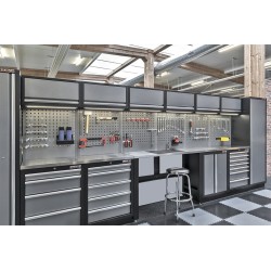 Stalen werkbank met roestvrij staal blad – 136 x 46 x 95 cm. incl. stelpootjes Stalen werkbank met roestvrij staal blad – 136 x 46 x 95 cm. incl. stelpootjes