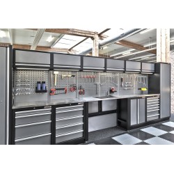 Stalen werkbank met roestvrij staal blad – 136 x 46 x 95 cm. incl. stelpootjes Stalen werkbank met roestvrij staal blad – 136 x 46 x 95 cm. incl. stelpootjes