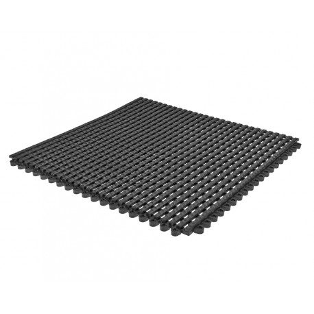 Kunststof antislip kliktegel 400 x 400 x 12 mm– PVC werkplaats tegels – antivermoeidheidsmat kleur zwart.