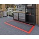 Antislip vloer mat – PVC werkplaatsmat – antivermoeidheidsmat, kleur zwart en rood, afm. 176 x 96 cm